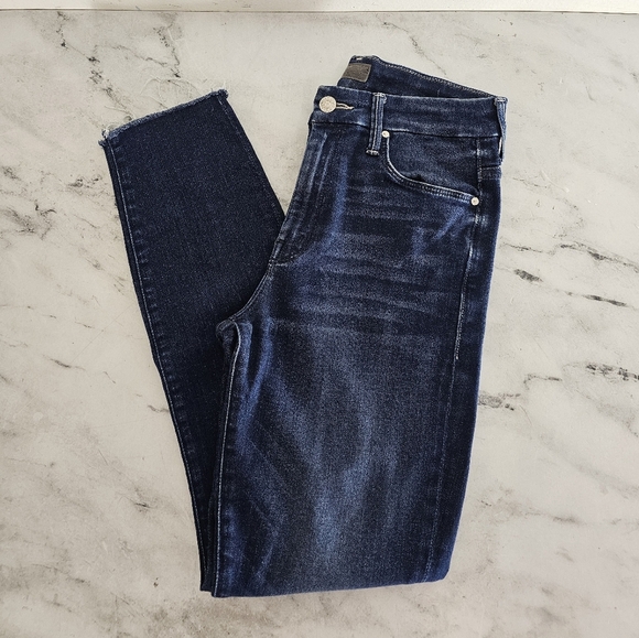 MOTHER High Waisted Looker Ankle Fray High Rise Dark Blue Skinny Jeans 26 - Picture 4 of 11